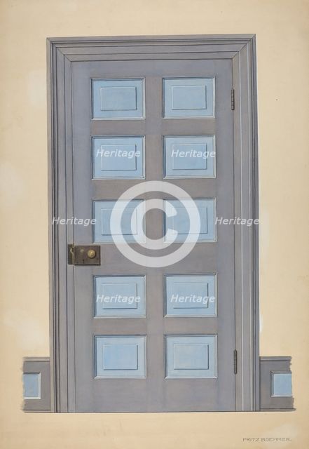 Zoar Door, c. 1938. Creator: Fritz Boehmer.