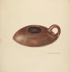 Zoar Fat Lamp, c. 1937. Creator: Fritz Boehmer