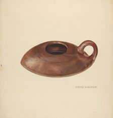 Zoar Fat Lamp, c. 1937. Creator: Fritz Boehmer