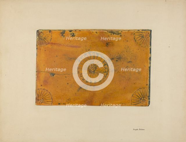 Zoar Fireplace Tile, c. 1938. Creator: Angelo Bulone.