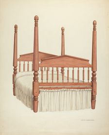 Zoar Four-Post Bed, c. 1937. Creator: Fritz Boehmer