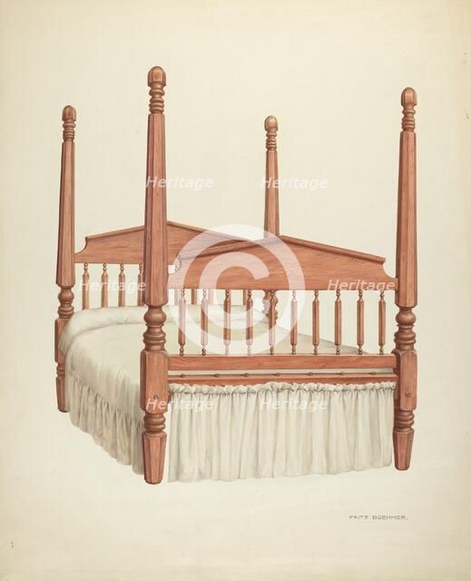 Zoar Four-Post Bed, c. 1937. Creator: Fritz Boehmer.