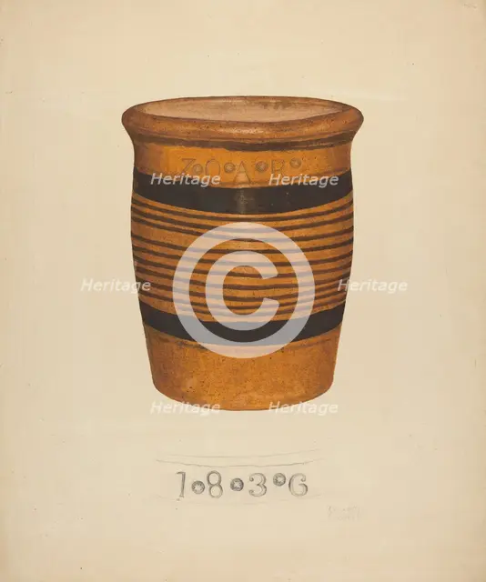 Zoar Flower Pot, c. 1937. Creator: Richard Barnett.