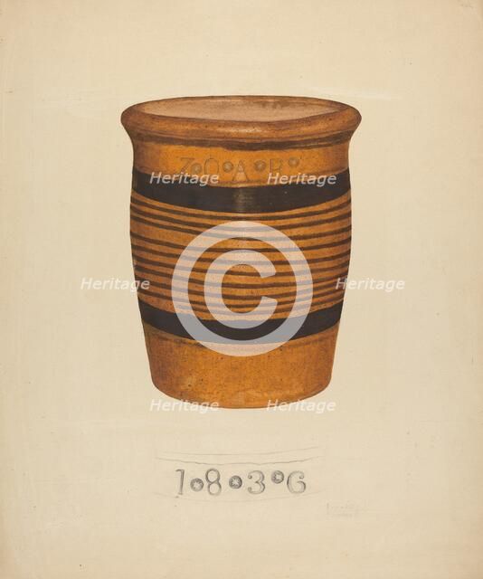 Zoar Flower Pot, c. 1937. Creator: Richard Barnett.