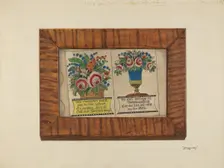 Zoar Fractur Drawing, c. 1937. Creator: John Wilkes