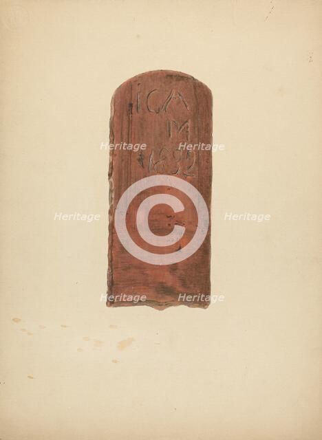 Zoar Pottery Roof Tile, c. 1941. Creator: Ralph Russell.