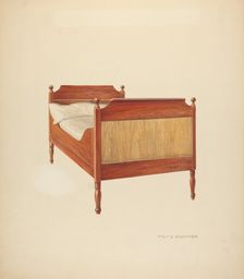 Zoar "Sleigh" Bed, c. 1938. Creator: Fritz Boehmer