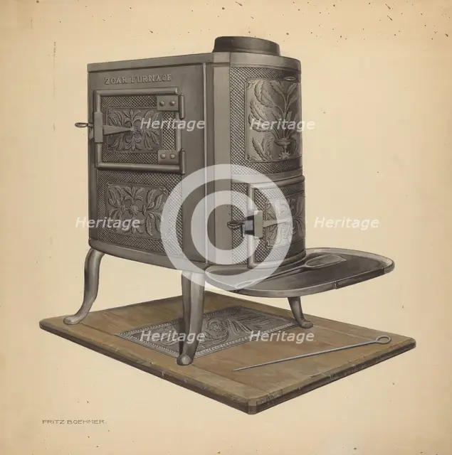 Zoar Stove, c. 1938. Creator: Fritz Boehmer.