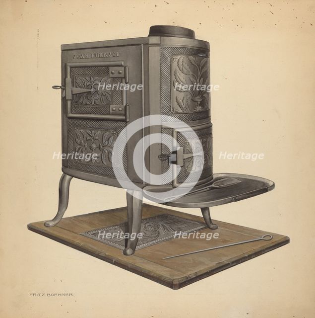 Zoar Stove, c. 1938. Creator: Fritz Boehmer.