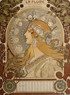 Zodiacal calendar, 1897. Artist: Alphonse Mucha