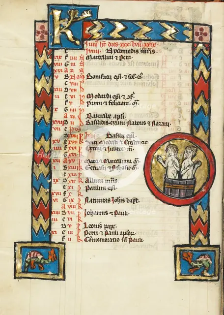 Zodiacal Sign of Gemini; May: Psalter, third quarter of 13th century. Creator: Unknown.