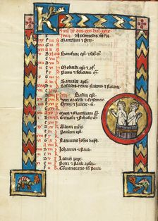 Zodiacal Sign of Gemini; May: Psalter, third quarter of 13th century. Creator: Unknown