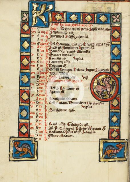 Zodiacal Sign of Leo; Psalter, third quarter of 13th century. Creator: Unknown.