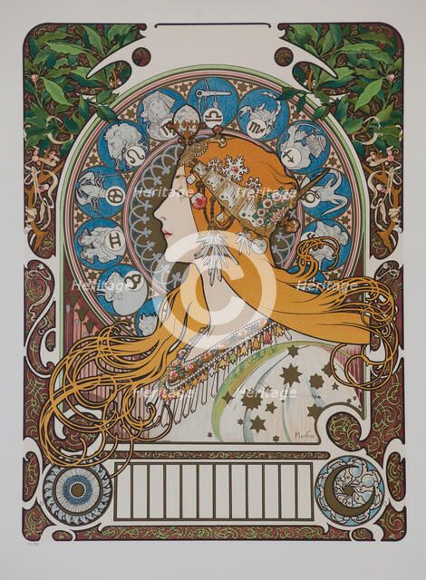 Zodiaque (Zodiac), 1896. Creator: Mucha, Alfons Marie (1860-1939).
