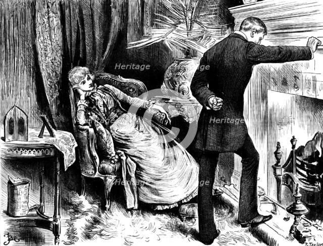 "Zoe," he said at length, without looking at her, "your impatience makes you unjust", 1890. Creator: R. Taylor.