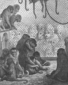 Zoological Gardens - The Monkey House 1872. Creator: Gustave Doré