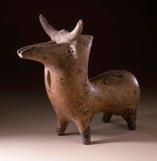 Zoomorphic Vessel (Bull) (image 1 of 3), between c.1350 and c.1000 B.C.. Creator: Unknown