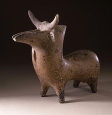 Zoomorphic Vessel (Bull) (image 1 of 3), between c.1350 and c.1000 B.C.. Creator: Unknown