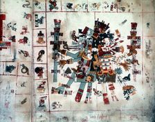 Zoomorphic form from the Codex Borgianus, Mixtec, Pre-Columbian Mexico, c1400