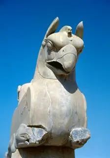 Zoomorphic griffin capital, Persepolis (Taknt-e-Jamshid), Iran, Achaemenid Empire (2005). Creator: Unknown