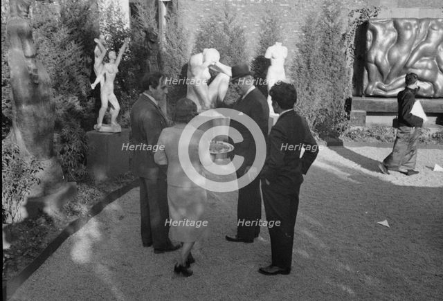 Zorach sculpture show, ca. 1922. Creator: Arnold Genthe.