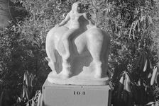 Zorach sculpture show, ca. 1922. Creator: Arnold Genthe