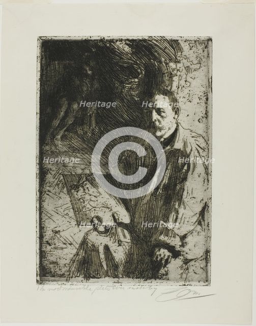 Zorn and His Model, 1897. Creator: Anders Leonard Zorn.