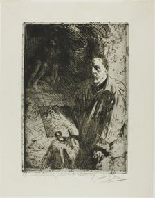 Zorn and His Model, 1897. Creator: Anders Leonard Zorn