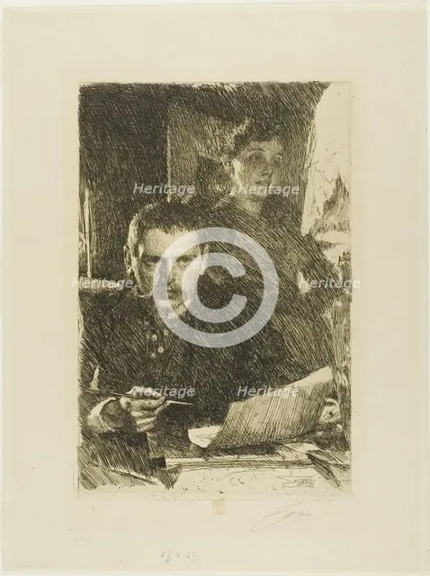 Zorn and His Wife, 1890. Creator: Anders Leonard Zorn.