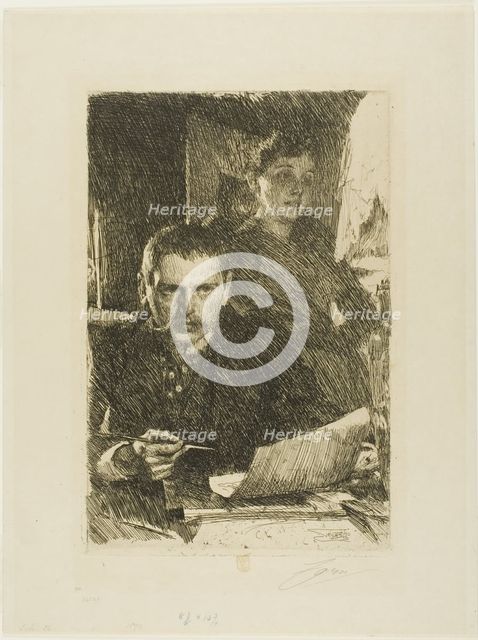 Zorn and His Wife, 1890. Creator: Anders Leonard Zorn.