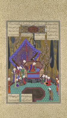 Zal Consults the Magi, Folio 73v from the Shahnama (Book of Kings)..., ca.1530-35. Creators: Sultan Muhammad , Abd al-'Aziz