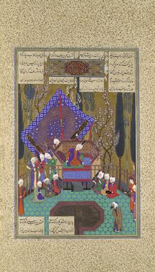 Zal Consults the Magi, Folio 73v from the Shahnama (Book of Kings)..., ca.1530-35. Creators: Sultan Muhammad , Abd al-'Aziz