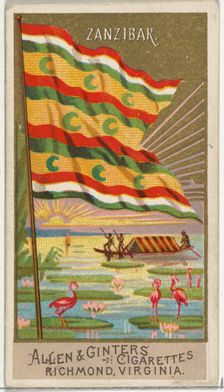 Zanzibar, from Flags of All Nations, Series 2 (N10) for Allen & Ginter Cigarettes Brands, ..., 1890. Creator: Allen & Ginter