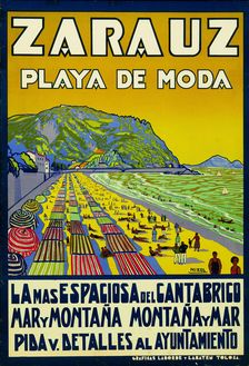 Zarauz. Playa de Moda, c1929. Creator: Nikol (Nicolás Múgica) (1887-1948)