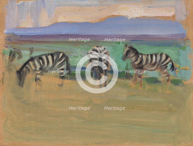 Zebras, 1909. Creator: Akseli Gallen-Kallela.