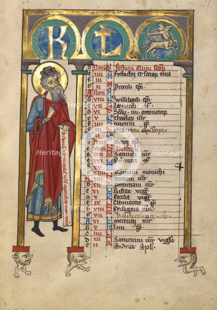 Zechariah; Psalter, about 1240-1250. Creator: Unknown.