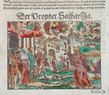 Zechariah's Vision: Christ's Entry into Jerusalem in the Background, 16th century. Creator: Jost Ammon