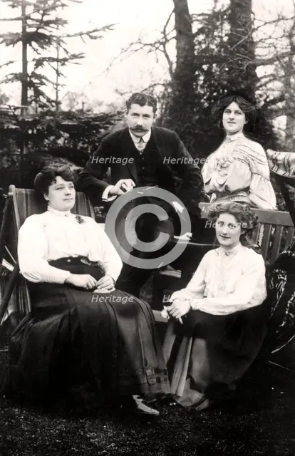 Zena (1887-1975) and Phyllis Dare (1890-1975), English actresses, with their parents, 1906.Artist: Foulsham and Banfield