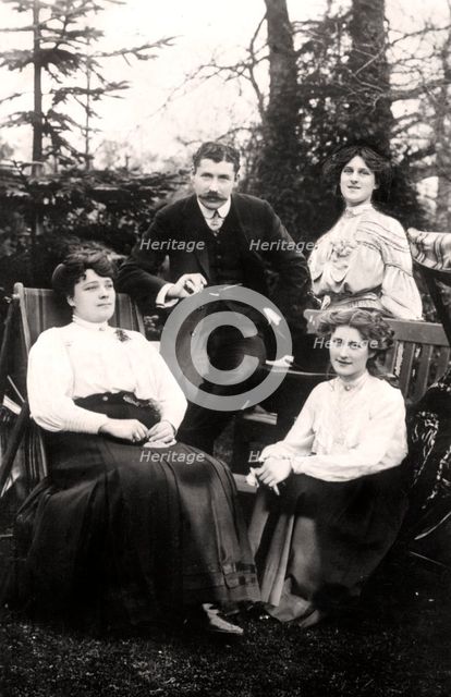 Zena (1887-1975) and Phyllis Dare (1890-1975), English actresses, with their parents, 1906.Artist: Foulsham and Banfield