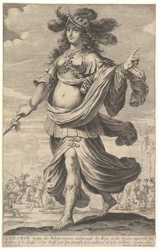 Zenobia, an illustration from Pierre Le Moyne's La Gallerie des femmes fortes ca. 1647. Creator: Abraham Bosse