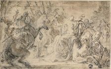 Zenobia Surrounded by Mounted Soldiers, n.d. Creator: Justus van Egmont