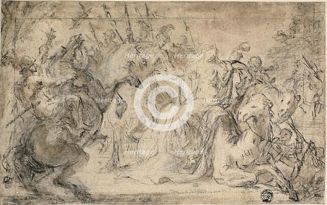 Zenobia Surrounded by Mounted Soldiers, n.d. Creator: Justus van Egmont.