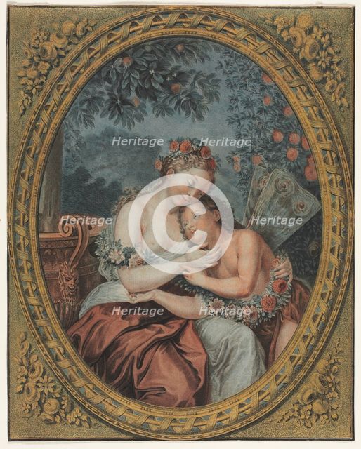 Zephyre and Flore, c. 1776. Creator: Jean François Janinet (French, 1752-1814).