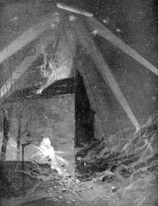 Zeppelin attack on the suburbs of Paris, World War I, 1915