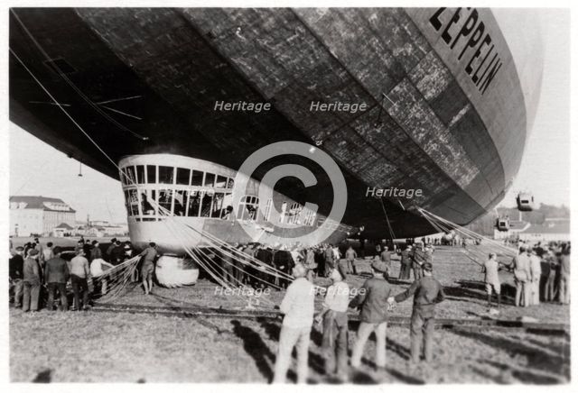 Zeppelin LZ 127 'Graf Zeppelin' after landing, 1933. Artist: Unknown