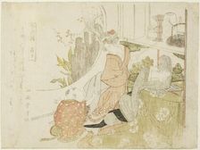 Zhuangzi (Japanese: Soshi), from the series "Shunshoku ressenkyo", c. 1801/18. Creator: Hokuba