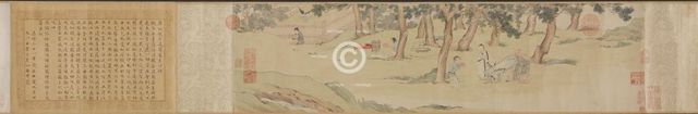 Zhao Mengfu Writing the Heart (Hridaya) Sutra in Exchange for Tea, 1542-43. Creator: Qiu Ying (Chinese, 1494-1552).