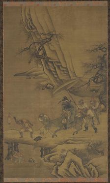 Zhong Kui and Demons Crossing a Bridge, 15h century. Creator: Dai Jin