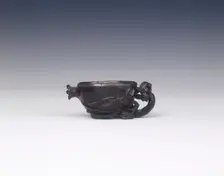 Zitan cup with the Five Poisons, Qing dynasty, China, 17th-18th century. Creator: Unknown