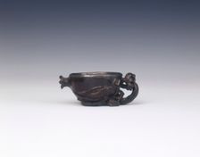 Zitan cup with the Five Poisons, Qing dynasty, China, 17th-18th century. Creator: Unknown